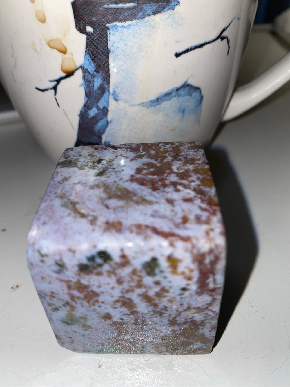 polished ocean jasper crystal cube